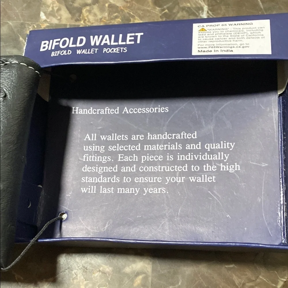 NIB Black Studded Bifold Wallet